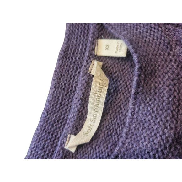 Soft Surroundings Sweater Women's XS Purple Sydney Wool Blend Cable Tunic - Picture 4 of 5